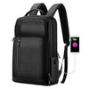 Bopai 851-036611 Mochila para hombre de negocios transpirable de cuero de grano superior de gran capacidad, tamaño: 30x12x43cm (negro)