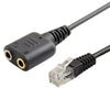 Cable convertidor de adaptador de auricular a teléfono de oficina de 3,5 mm hembra a RJ9 PC / teléfonos móviles, longitud: 30 cm (negro)