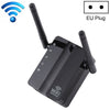 Enrutador de red de refuerzo de señal de repetidor WiFi Wireless-N Range Extender de 300 Mbps con 2 antenas externas, enchufe de la UE (negro)