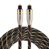 Cable de audio óptico digital macho a macho Toslink de línea de red tejida con cabeza de metal chapado en oro de 2m OD6.0mm