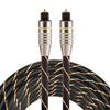Cable de audio óptico digital macho a macho Toslink de línea neta tejida con cabeza metálica chapada en oro de 3m OD6.0mm