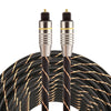 Cable de audio óptico digital macho a macho Toslink de línea neta tejida con cabeza metálica chapada en oro de 10m OD6.0mm