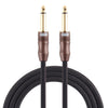 EMK Cable de audio trenzado de algodón con conector chapado en oro de 6,35 mm macho a macho de 3 secciones para mezclador de amplificador de guitarra, longitud: 1,5 m (negro)