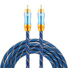 EMK Cable coaxial de audio trenzado de nailon con rejilla de enchufe chapado en oro de 8 mm RCA macho a 6 mm RCA macho para mezclador de amplificador de altavoz, longitud: 2 m (azul)