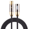 EMK XLR macho a hembra cable de audio de cañón trenzado de algodón con conector chapado en oro para dispositivos con conector XLR, longitud: 1 m (negro)