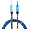 EMK Cable de audio trenzado de nailon con rejilla macho a macho de 3,5 mm para altavoz / portátiles / auriculares, longitud: 0,5 m (azul)