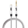 EMK Cable de audio trenzado de algodón con conector chapado en oro de 3,5 mm macho a hembra para altavoz / portátiles / auriculares, longitud: 0,5 m (gris)