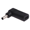 USB-C / Type-C hembra a conector de adaptador de codo macho de 4,5 x 3,0 mm (negro)