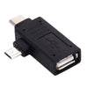 Adaptador USB-C / Type-C macho + Micro USB macho a USB 2.0 hembra (negro)