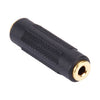 Adaptador de audio de conector hembra de 3,5 mm chapado en oro a conector hembra de 3,5 mm (negro)