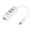 2 en 1 USB-C / Type-C 3.1 a USB 2.0 COMBO 3 puertos HUB + lector de tarjetas TF (blanco)