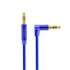 AV01 Cable de audio de codo macho a macho de 3,5 mm, longitud: 1 m (azul)