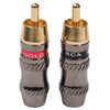 REXLIS TR026 2 PCS RCA macho conector de audio adaptador chapado en oro para cable de audio y video DIY