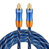 Cable de audio óptico digital EMK LSYJ-A 2m OD6.0mm chapado en oro con cabezal de metal Toslink macho a macho