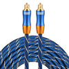 Cable de audio óptico digital EMK LSYJ-A 15m OD6.0mm chapado en oro con cabezal de metal Toslink macho a macho