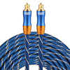 EMK LSYJ-A 25m OD6.0mm Cable de audio óptico digital Toslink macho a macho con cabezal metálico chapado en oro