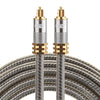 Cable de audio óptico digital EMK YL-A 2m OD8.0mm chapado en oro con cabezal de metal Toslink macho a macho