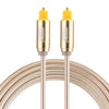 EMK 1.5m OD4.0mm Cable de audio óptico digital macho a macho con cabezal de metal chapado en oro de línea tejida Toslink (dorado)