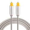 EMK 1.5m OD4.0mm Cable de audio óptico digital macho a macho con cabezal de metal chapado en oro de línea tejida Toslink (plateado)
