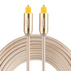 Cable de audio óptico digital EMK 3m OD4.0mm chapado en oro con cabeza metálica tejida Toslink macho a macho (dorado)