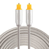 Cable de audio óptico digital EMK 5m OD4.0mm chapado en oro con cabeza metálica tejida Toslink macho a macho (plateado)
