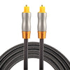 Cable de audio óptico digital macho a macho Toslink de línea tejida con cabeza metálica chapada en oro de 1,5 m OD6,0 mm