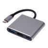 V125 UCB-C / Type-C Male a PD + HDMI + USB 3.0 Femenino 3 en 1 convertidor (gris)