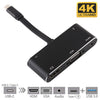 V126 UCB-C / Type-C Macho a PD + HDMI + VGA + Audio + USB 3.0 Hembra 5 en 1 Convertidor