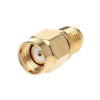Adaptador macho recto RP-SMA a hembra SMA chapado en oro