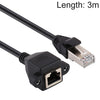 RJ45 hembra a macho CAT6E cable de extensión de bloqueo de tornillo de montaje en panel de red, longitud: 3 m