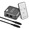 Conmutador 3x1 de audio óptico digital EMK SPDIF / TosLink con controlador IR (gris)