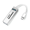 15102 5 en 1 USB-C / Type-C a USB3.0 + Adaptador HUB de lector de tarjetas SD / TF (Plata)