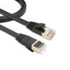 Cable de conexión ultraplano CAT7 10 Gigabit Ethernet de 1 m para red LAN de enrutador de módem - Construido con conectores RJ45 blindados (negro)