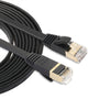 Cable de conexión ultraplano CAT7 10 Gigabit Ethernet de 3 m para red LAN de enrutador de módem - Construido con conectores RJ45 blindados (negro)