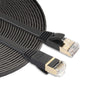Cable de conexión ultraplano de 5 m CAT7 10 Gigabit Ethernet para red LAN de enrutador de módem - Construido con conectores RJ45 blindados (negro)