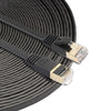 Cable de conexión ultraplano CAT7 10 Gigabit Ethernet de 15 m para red LAN de enrutador de módem - Construido con conectores RJ45 blindados (negro)