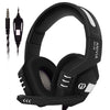 SADES AH-38 Auriculares para juegos de deportes electrónicos controlados por cable con conector de 3,5 mm y micrófono retráctil, longitud del cable: 2 m (negro plateado)