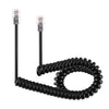 Cable de extensión telefónica RJ11 de 4 núcleos, macho a macho, con resorte, longitud de 5 m (negro)
