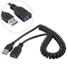 Cable de extensión de resorte retráctil macho a hembra USB 3.0 de alta velocidad de 1,5 m