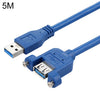 USB 3.0 Cable de extensión femenino con tuerca de tornillo, longitud del cable: 5m
