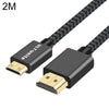 Uld-Unite Head-chapado en oro HDMI 2.0 Macho a mini HDMI Cable trenzado de nylon, longitud del cable: 2m (negro)