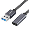 Cable alargador USB 3.0 macho a USB-C/Tipo-C hembra de 15 cm (gris)