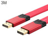 4K 60Hz DisplayPort 1.2 Macho a Displayport 1.2 Cable de adaptador plano de cubierta de aluminio masculino, longitud del cable: 3m (rojo)
