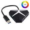 Adaptador HUB USB 3.0 de 4 puertos de supervelocidad de 5 Gbps, longitud del cable: aproximadamente 20 cm (negro)