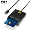Rcoketek CR301 Smart CAC Lector de tarjetas de CAC USB 2.0 Tarjeta bancaria SIM Tarjeta de impuestos Reader (Negro)