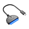 TC44 USB-C / Type-C a SATA Hard Disk Drive Converter para un estado sólido de 2.5 pulgadas y discos duros mecánicos (negro)