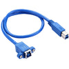 50cm USB 3.0 B Hembra a B Macho Adaptador de Conector Cable de Datos para Impresora / Escáner (Azul)