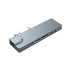 Adaptador HUB Rocketek SHL731 8 en 1 60W PD / RJ45 / 4K HDMI / USB 3.0 para Surface Pro 3 / 4 / GO