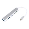 5 en 1 USB-C / TYPE-C 3.1 a SD / TF Tarjeta Slot + 3 puertos USB 3.0 Multifuncional Docking Station Hub (blanco)