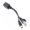 Inyector POE RJ45 y cable divisor con conector de CC macho de 2,1 x 5,5 mm (negro)